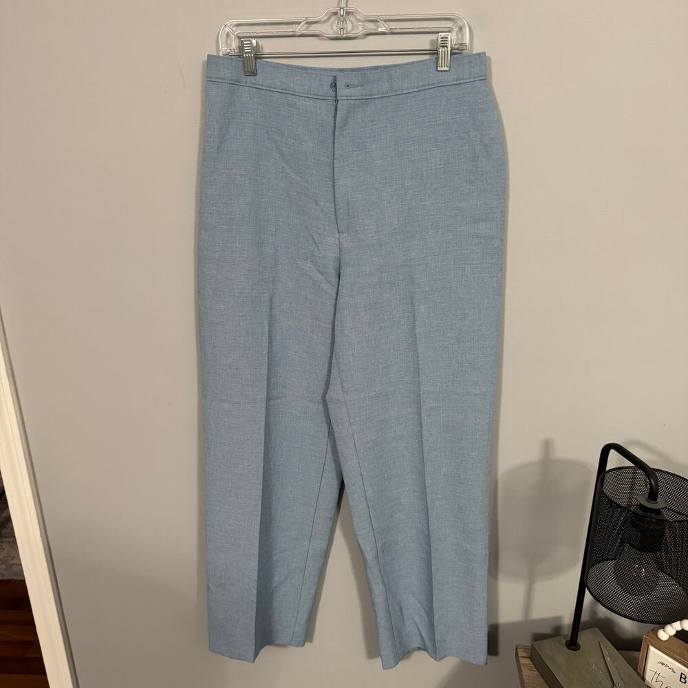 Vintage 1980s Levi's Bend Over Pants Women's Size 18 Short Light Blue Slacks - Picture 1 of 6